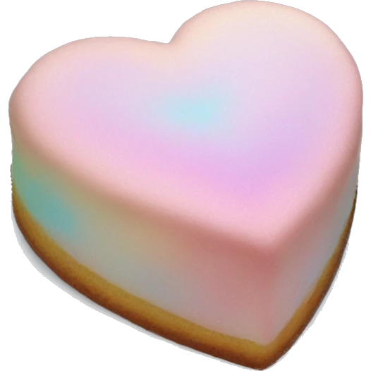 Iridescent heart shaped cake emoji