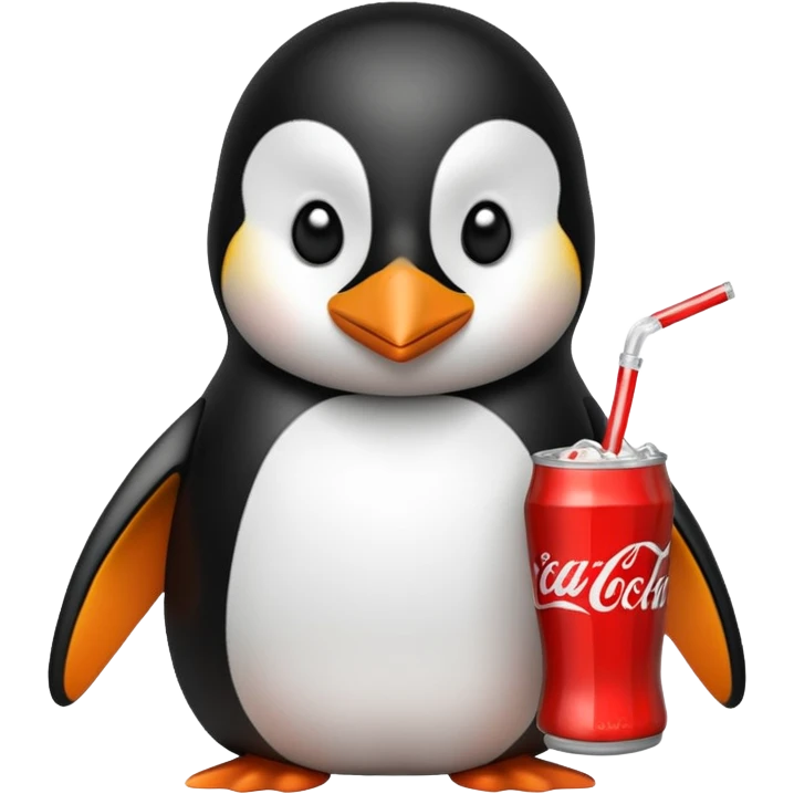 Penguin drinking coke emoji