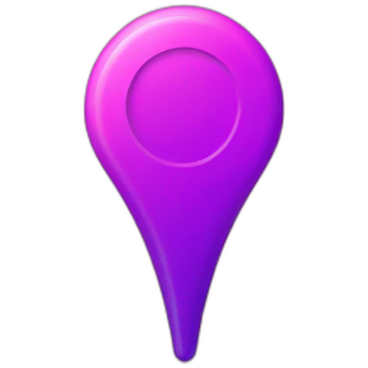 location pin  is pink and purple emoji