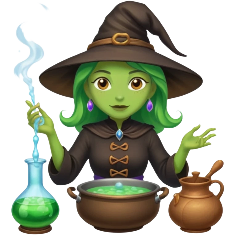 green witch cooking potion emoji