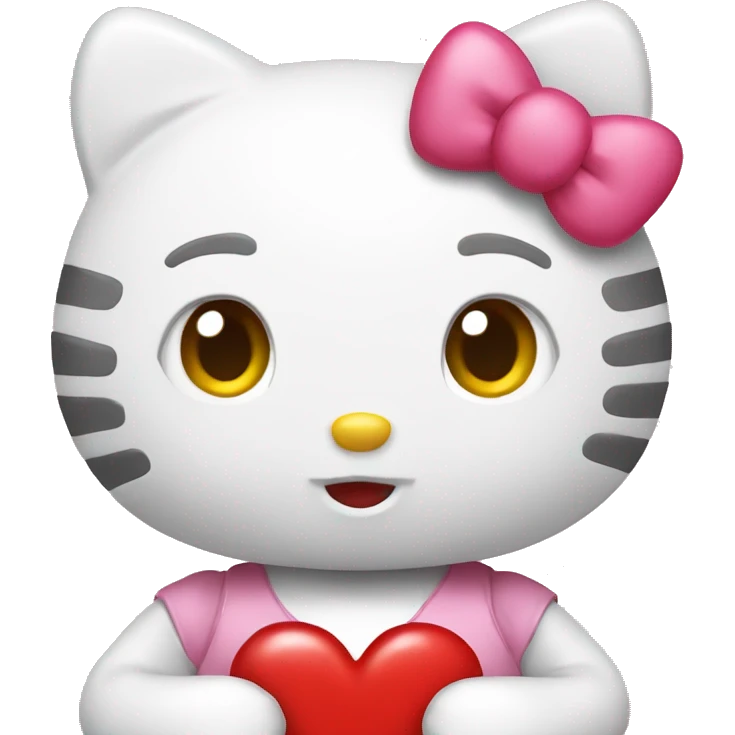 hello kitty with heart emoji