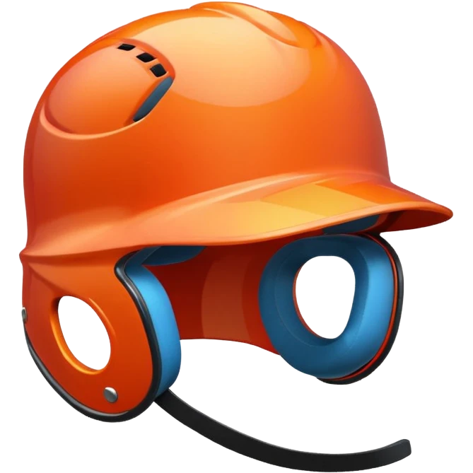 baseball helmet, bright colors, smooth finish emoji