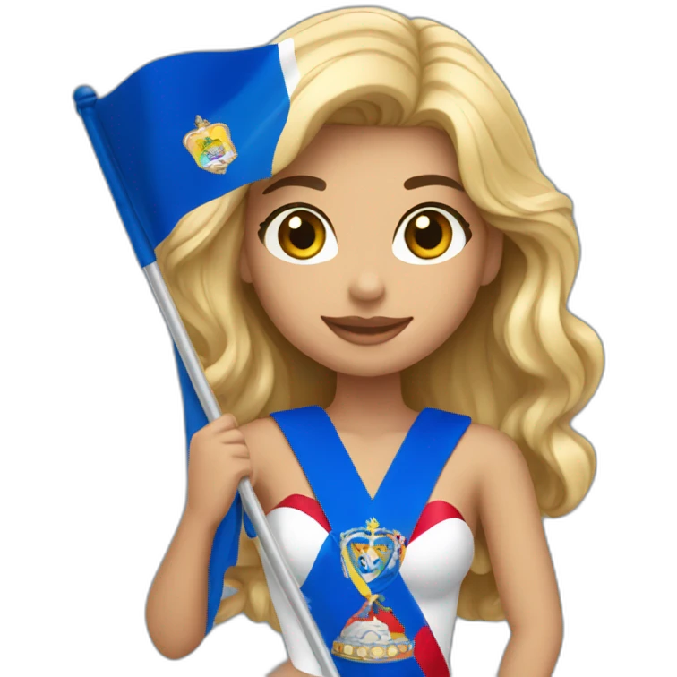Miss universe 2023 holding the Nicaragua flag emoji