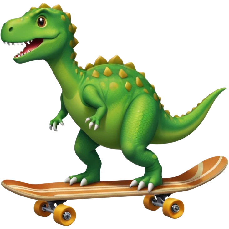 Dinosaur on a skateboard emoji