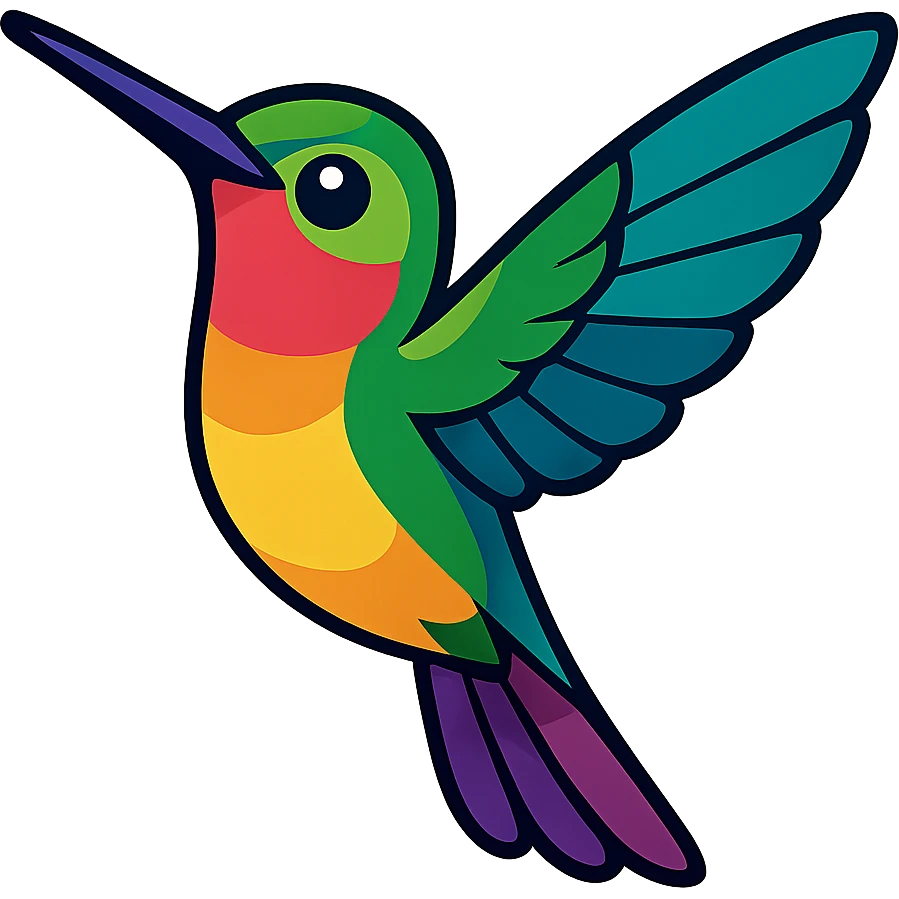hummingbird vibrant toon style emoji
