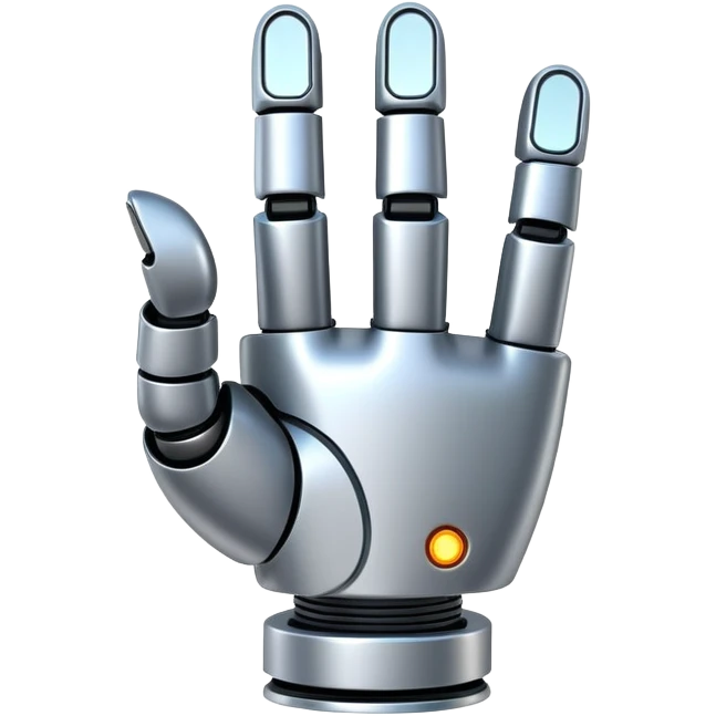 robot finger points to the right emoji