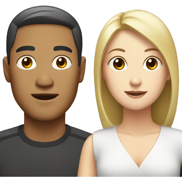 asian man and white woman emoji
