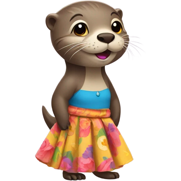 Otter wearing a skirt emoji