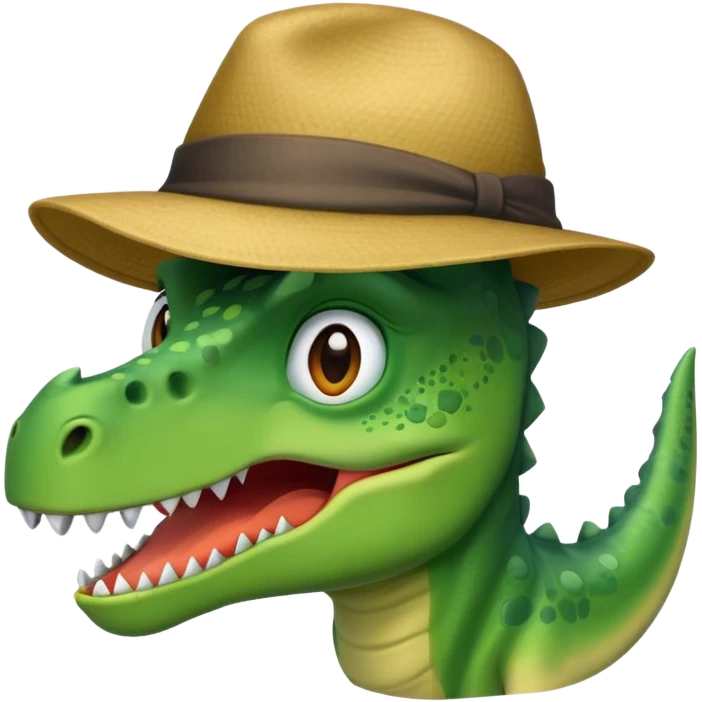 dinosaur face with a hat emoji