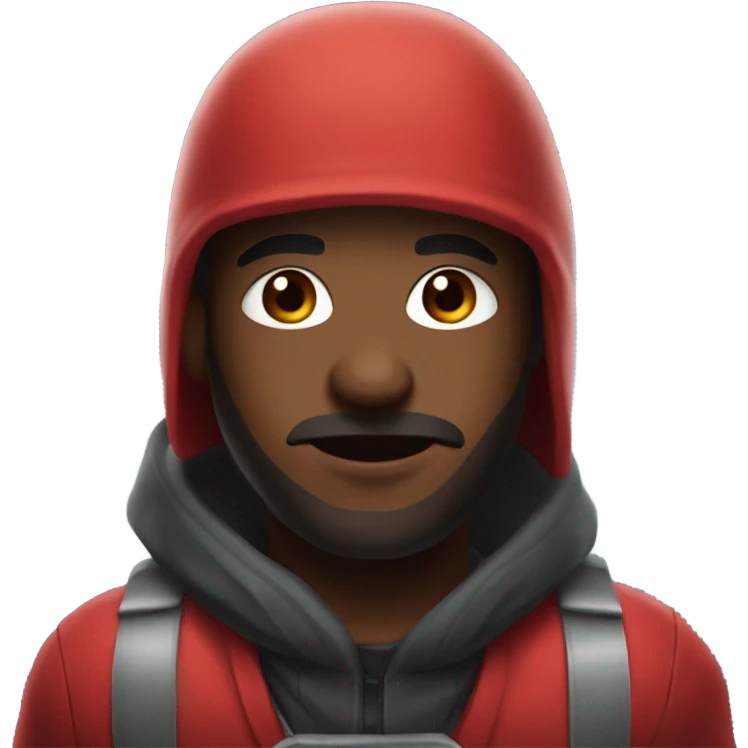 Red crewmate from Among Us game emoji