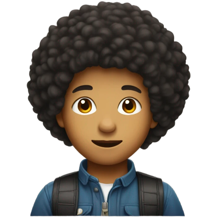 black boy with an afro emoji