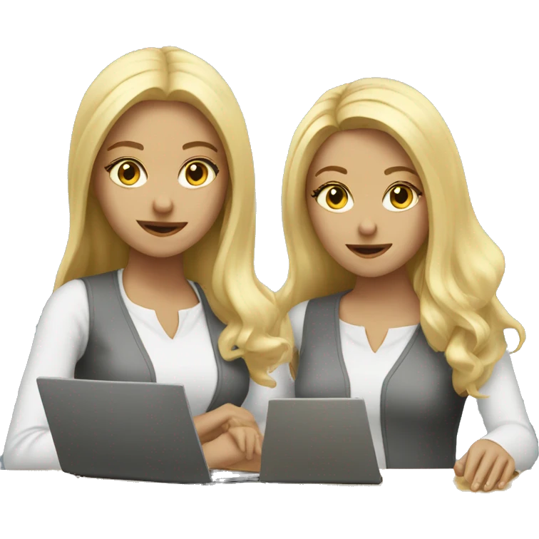 Two blonde girls working emoji