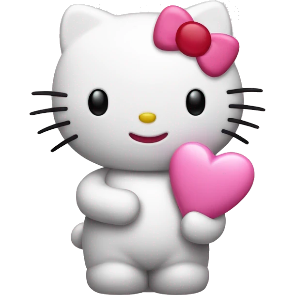 Hello kitty holding a little pink heart  emoji
