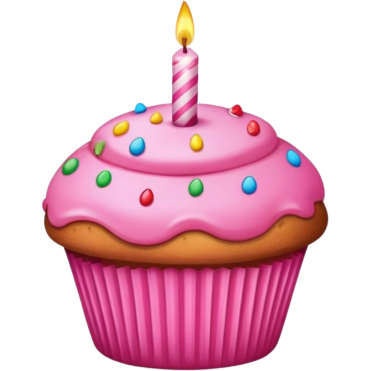 Pink muffin have Birthday  emoji
