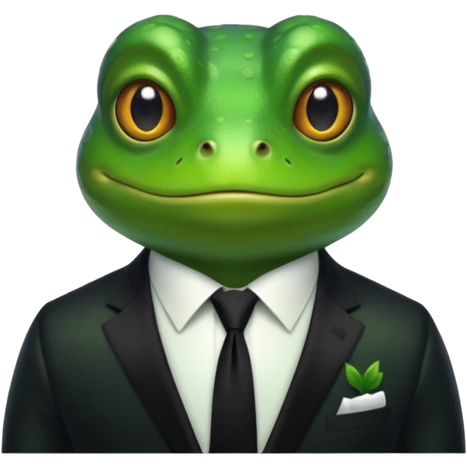 frog with tie emoji