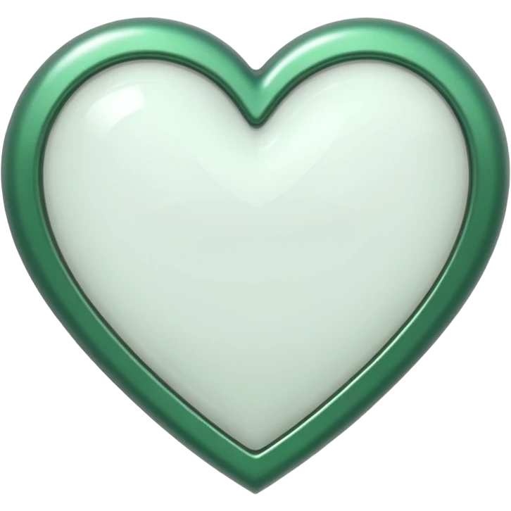 white heart with a metallic green border emoji