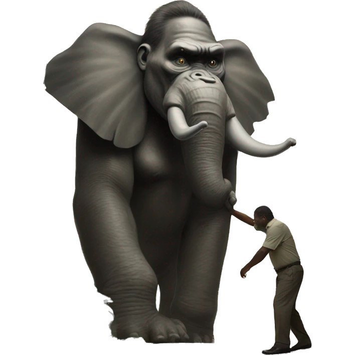 kingkong unites with the ancient elephant emoji