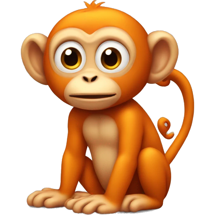 orange cute little monkey emoji