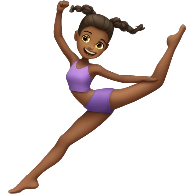 A girl doing a split emoji