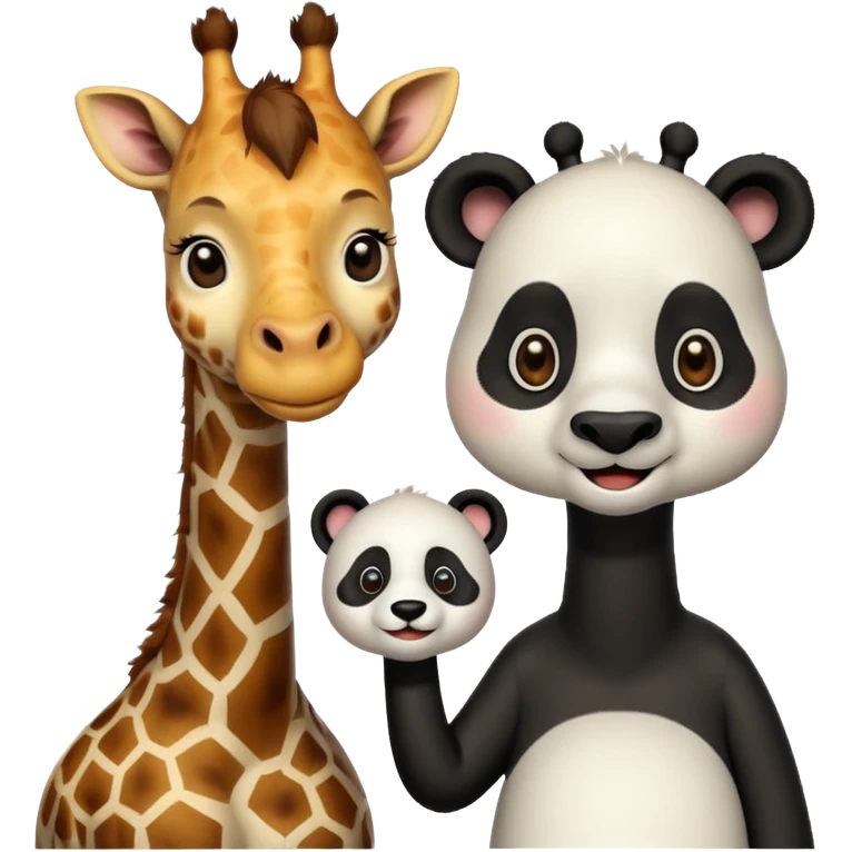 giraffe and panda as couple emoji