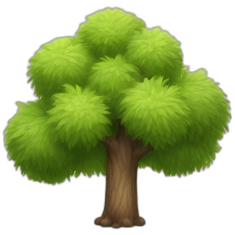 fluffy dog tree emoji