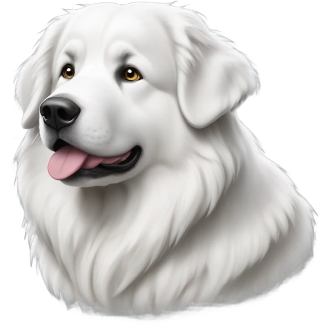 great pyrenees grey and white emoji