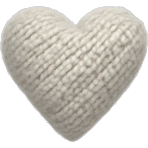 Whit heart with wool emoji