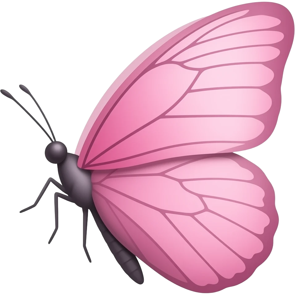 pink butterfly side view emoji