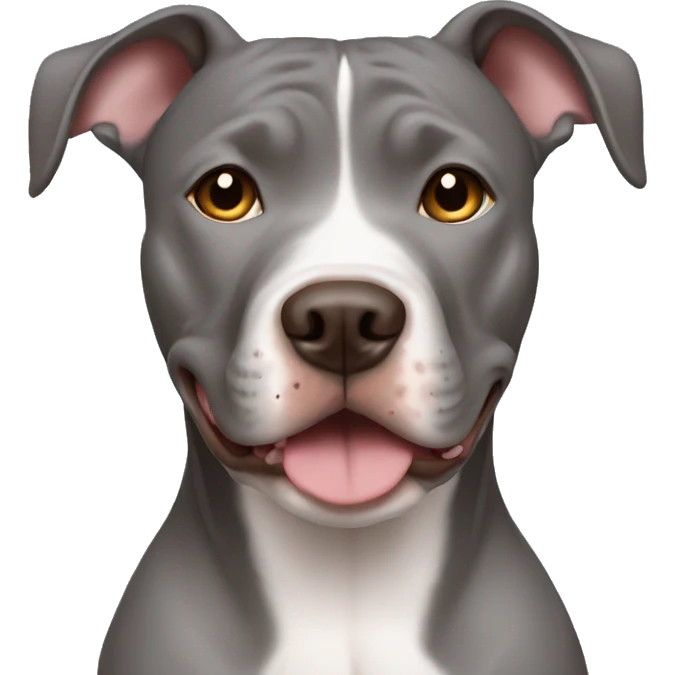 Grey female pitbull with brown eyes emoji