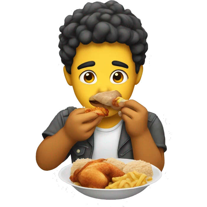 Gage eating chicken emoji