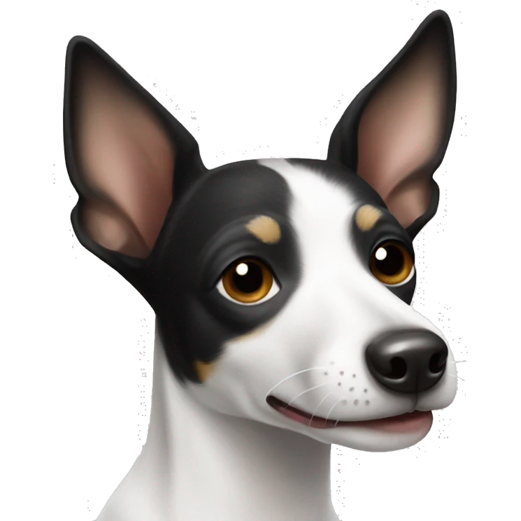 Black and white rat terrier  emoji