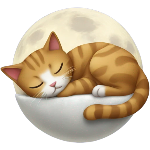Cat sleeping on the moon  emoji