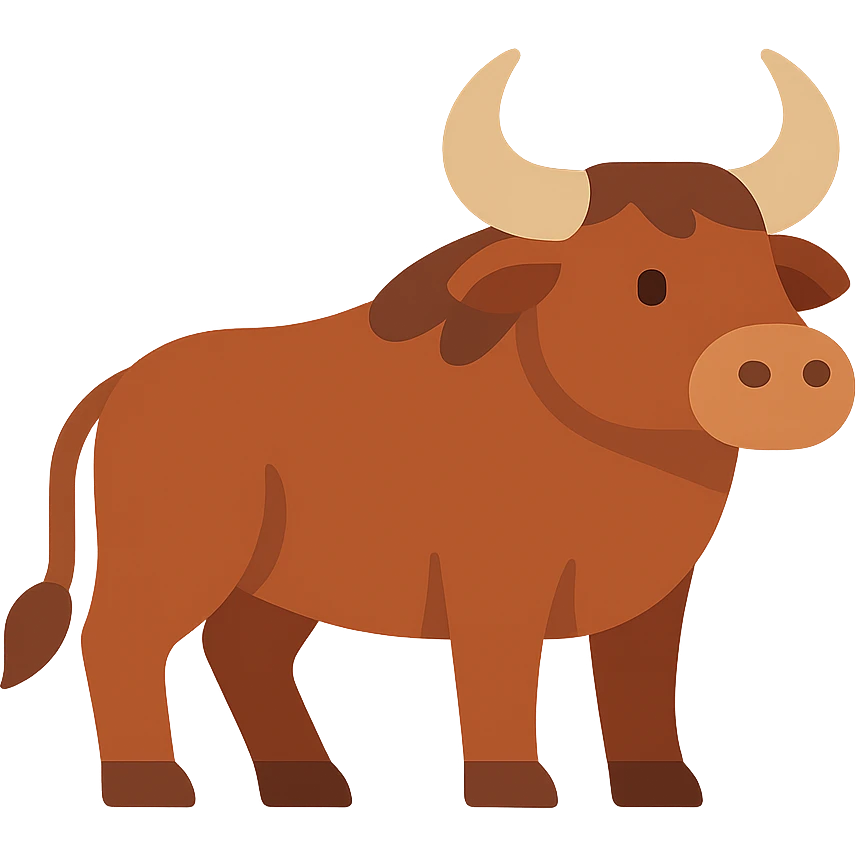 Flat design style ox emoji