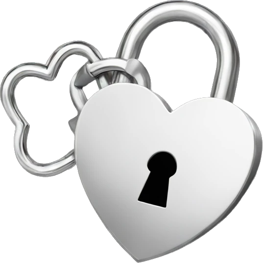  Heart lock silver  emoji