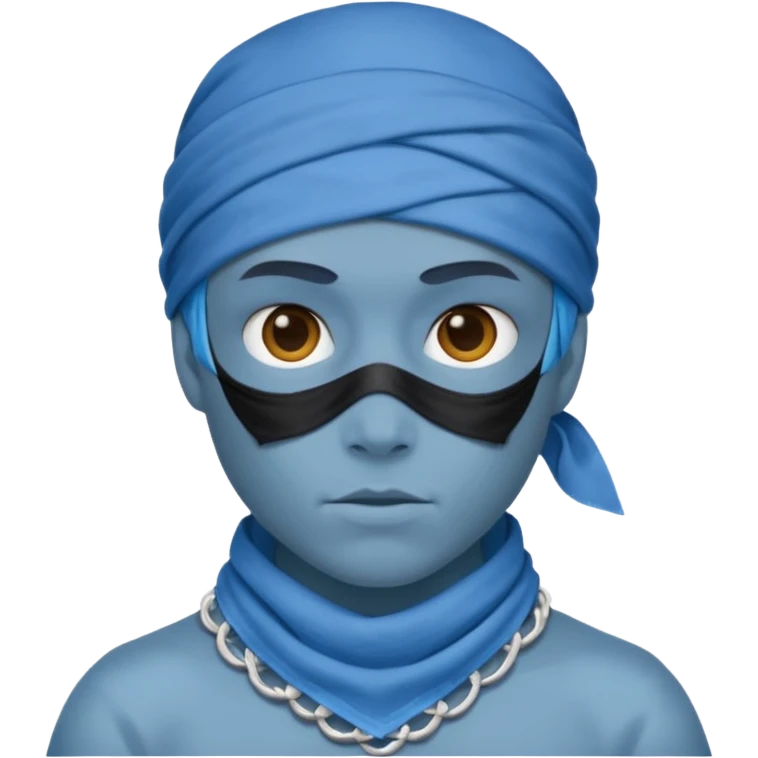 head bandana,blue emoji