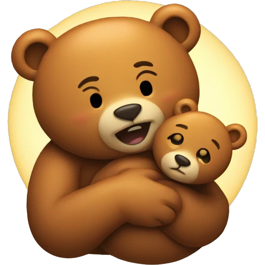 The sun with a bear hugging it emoji