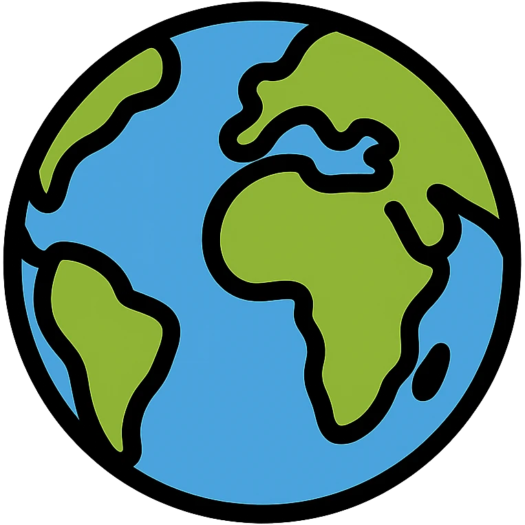 earth globe, color outline icon style emoji