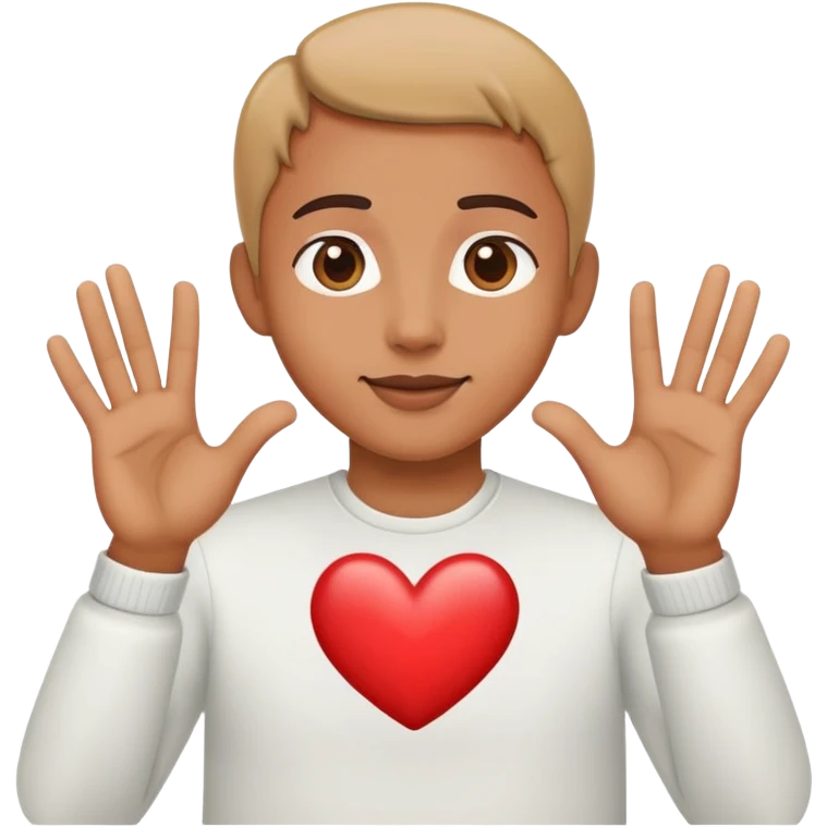 person making a heart with hands emoji