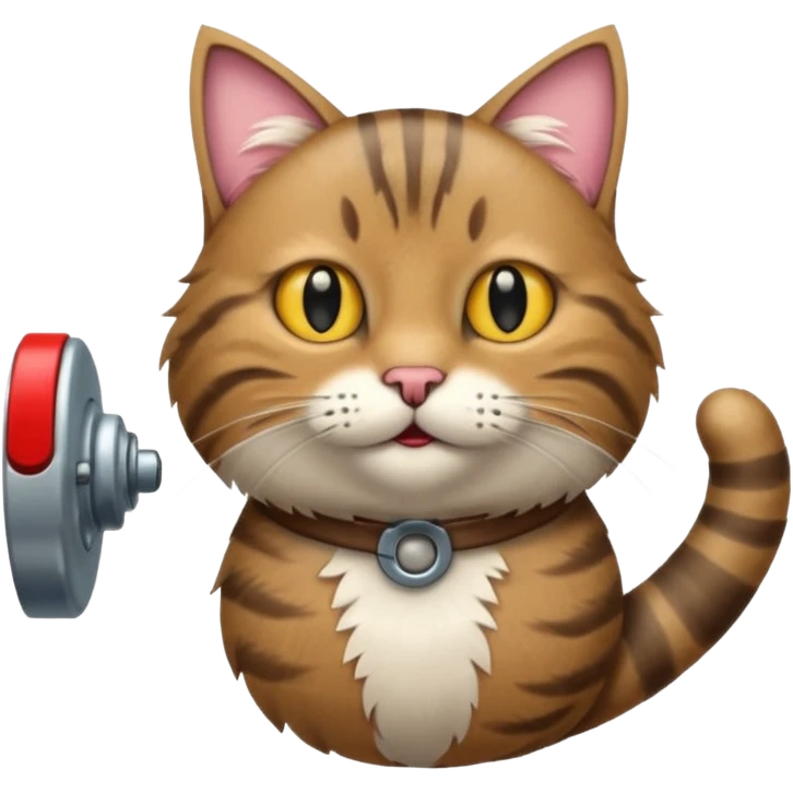 A "bobtailed" striped cat turning a doorknob emoji
