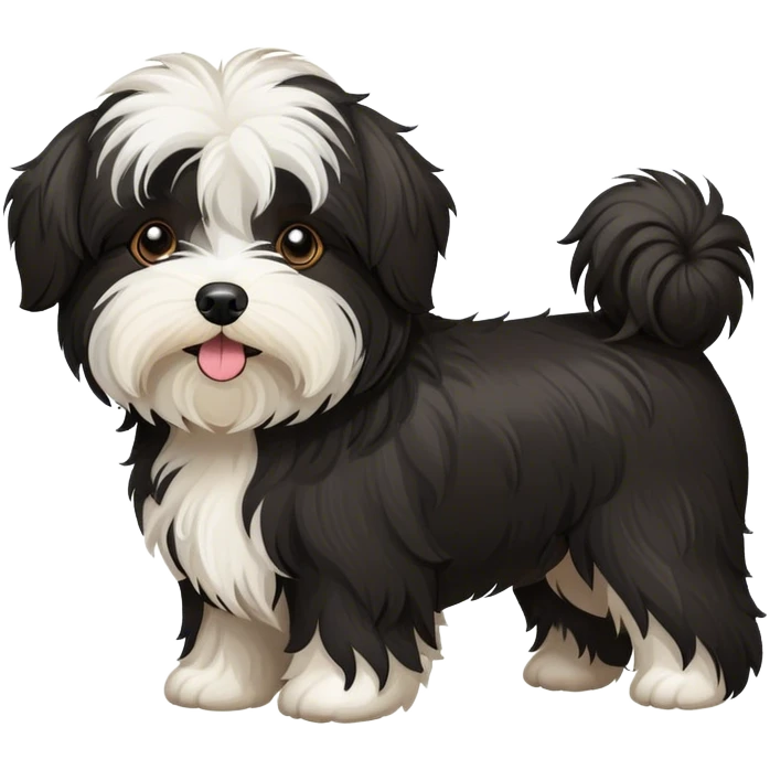 ALL black Havanese dog  emoji