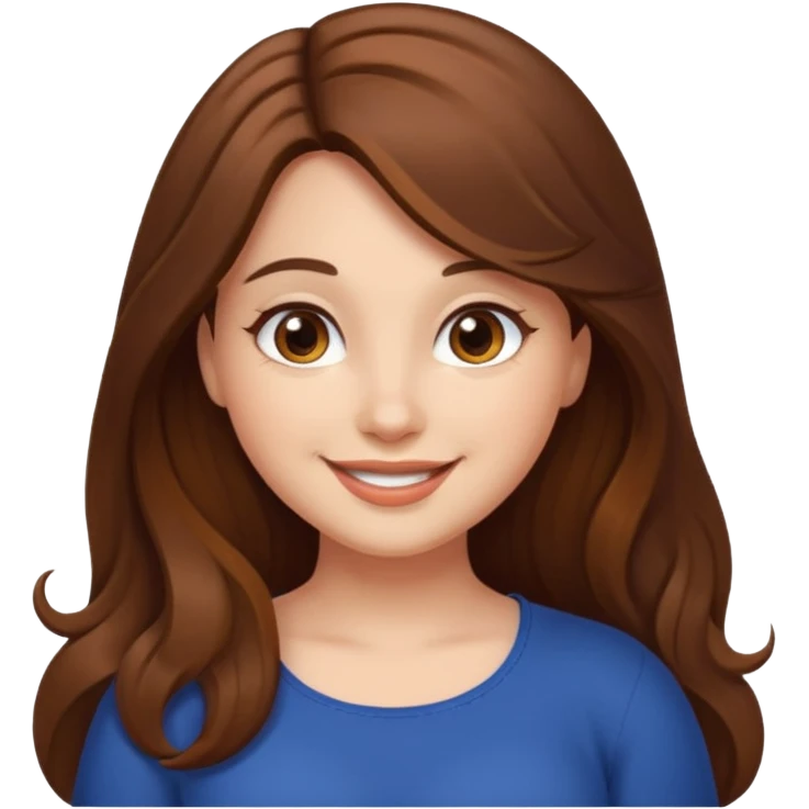 یه دختر با موهای بلند خورمایی رنگ چشما یکی گرد و شمکی اندامش تو پر emoji