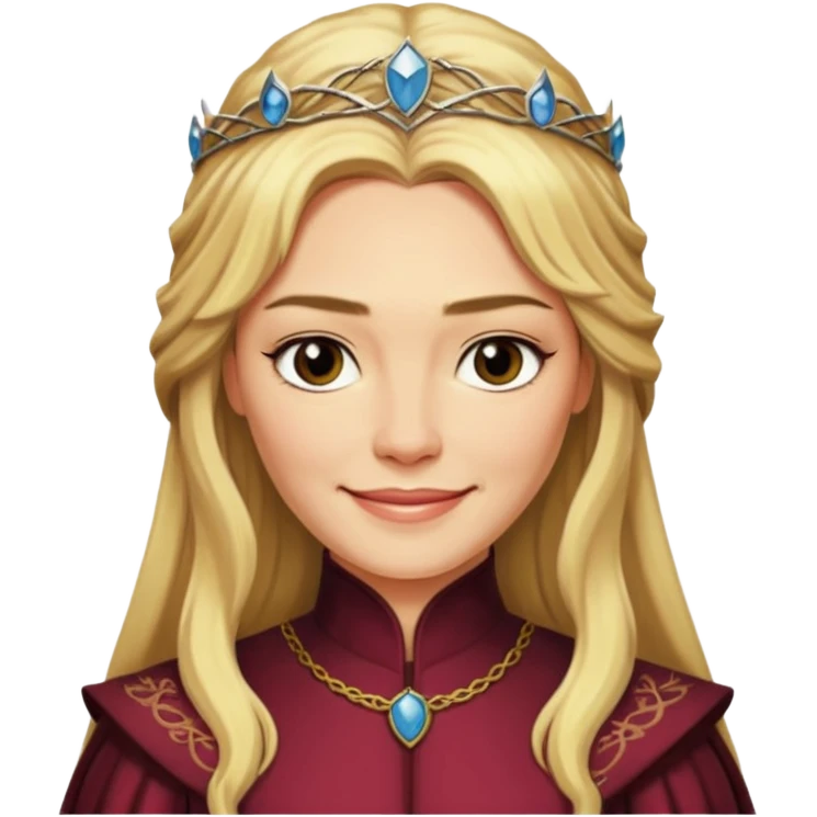 Cersei Lannister smile smirk from Games of throne character face only younger emoji