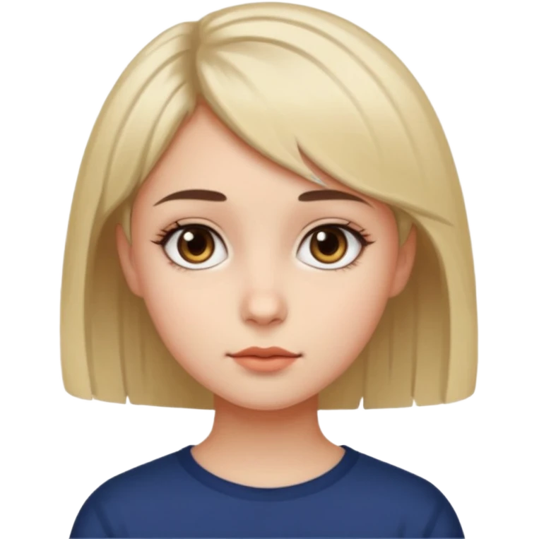 girl with big brown eyes, short height, short dyed hair emoji