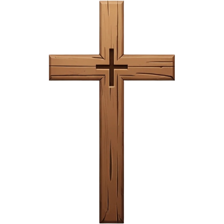 wooden christian cross no base emoji