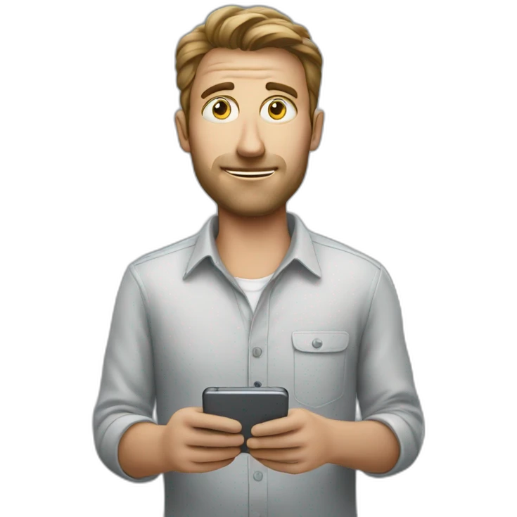 man with star eyes watching his phone emoji
