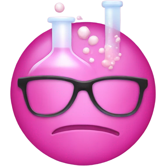 Pink chemistry emoji