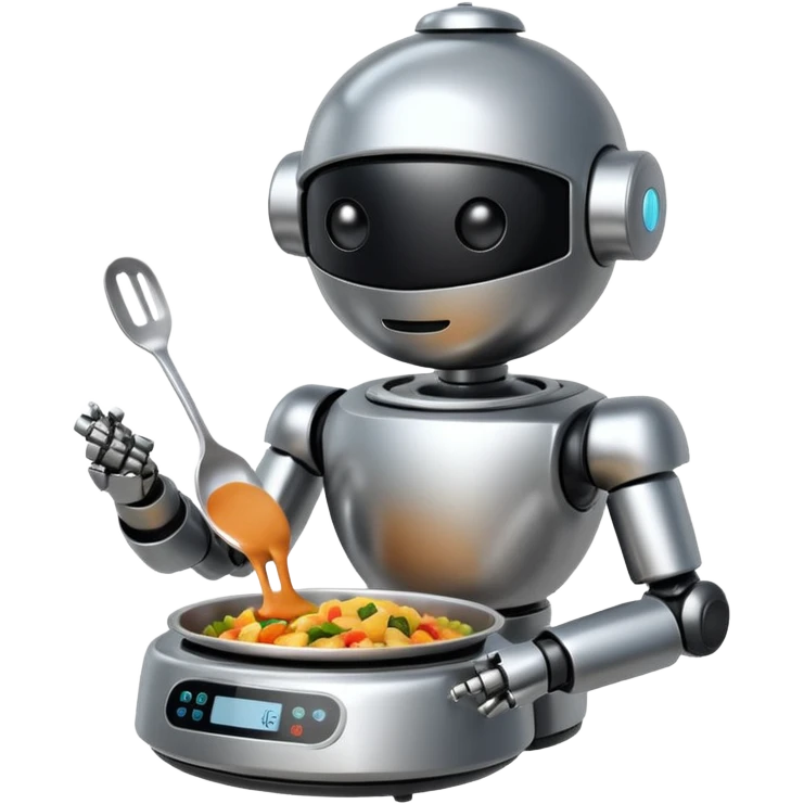 cooking robot with meal emoji