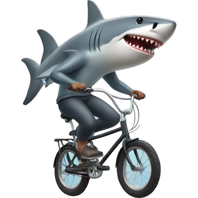 Shark riding a bike  emoji