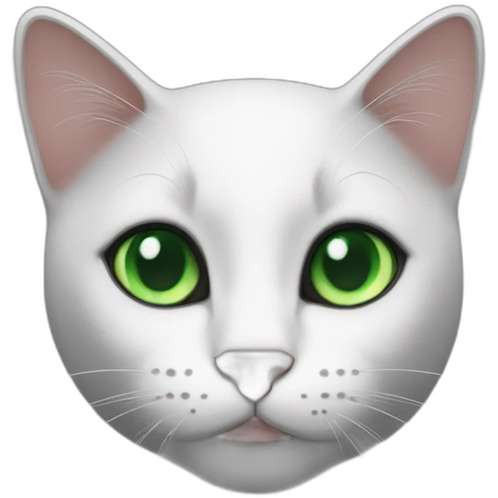 white black cat green eyes emoji
