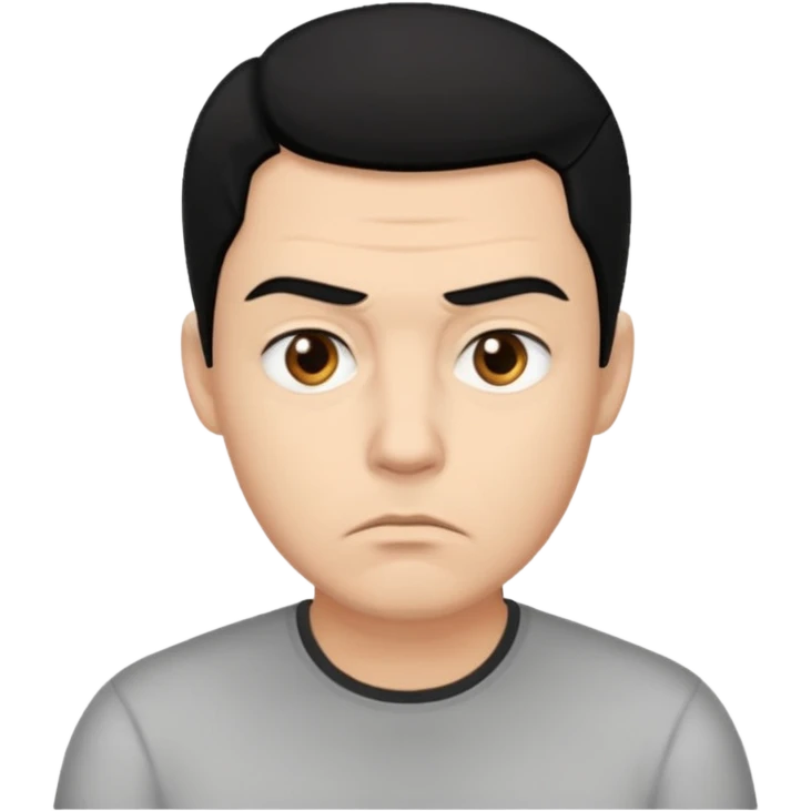 ligth man black hair  thinking emoji